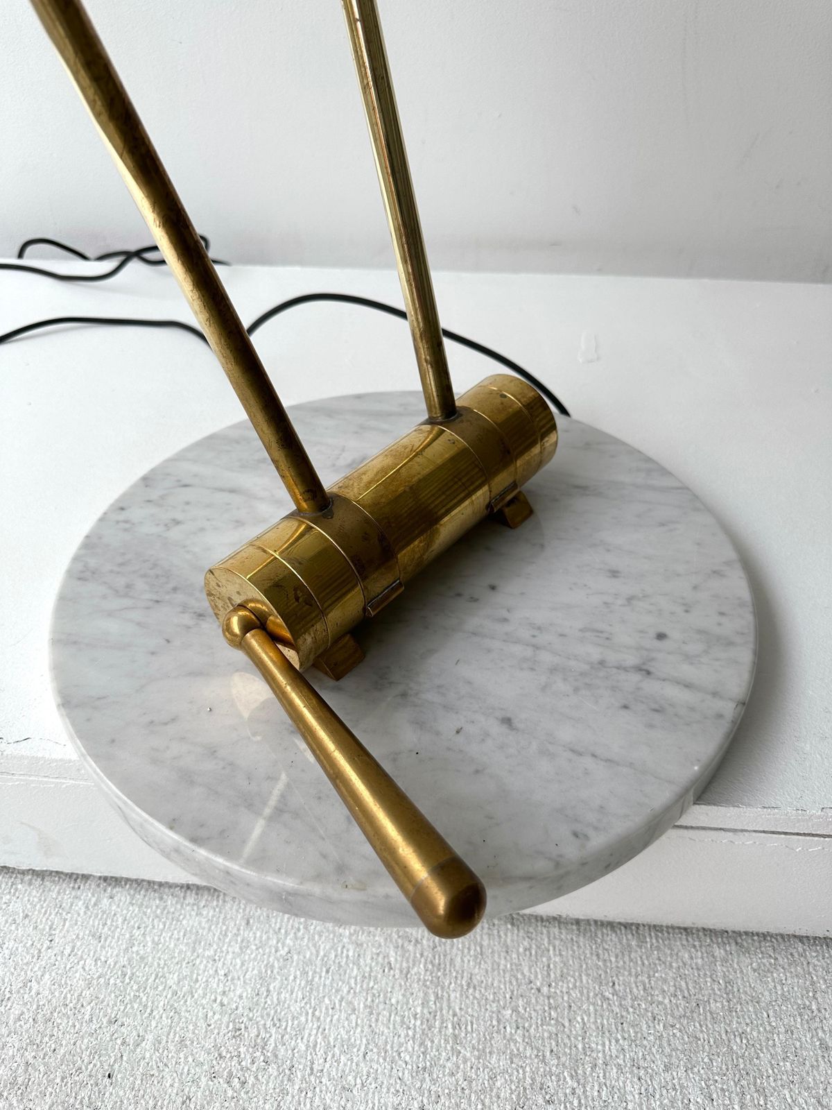 Mid Century Floor Lamp Brass Metal By Angelo Lelii For Arredoluce, Italy, 1950s photo vinterior