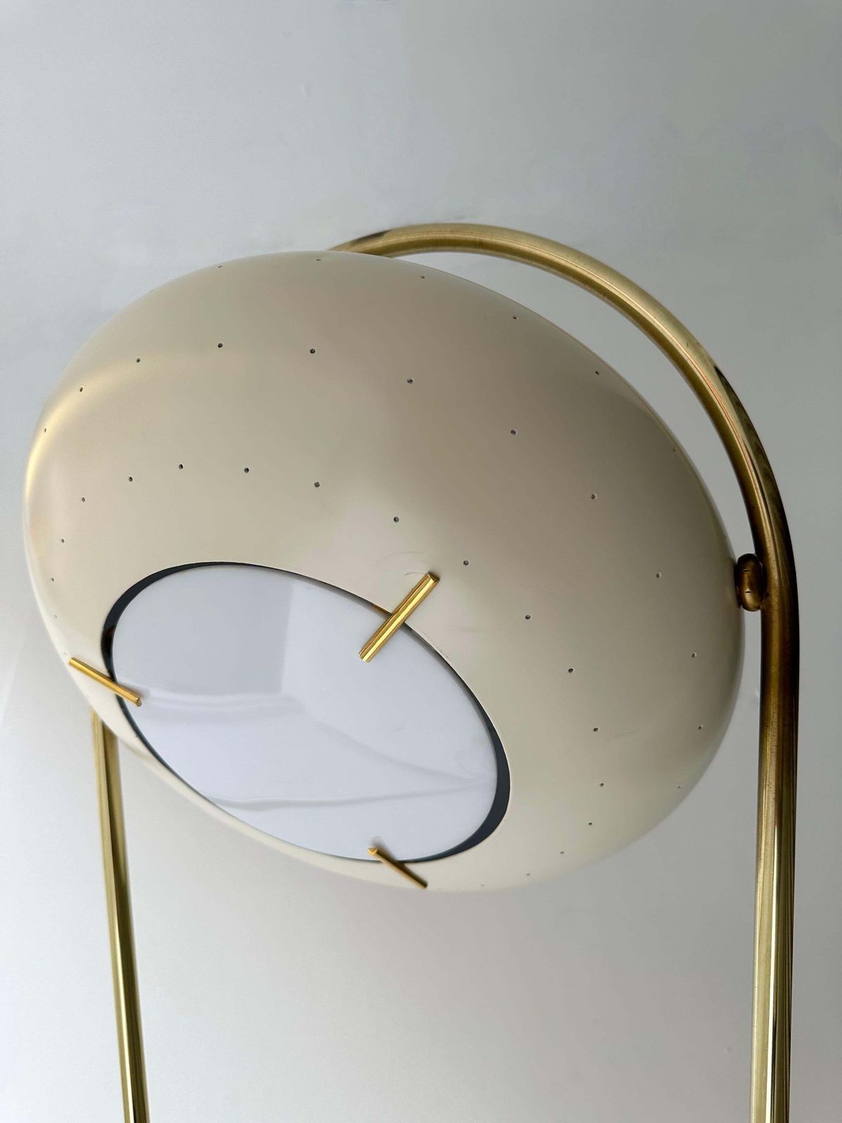 photo for sale Mid Century Floor Lamp Brass Metal By Angelo Lelii For Arredoluce, Italy, 1950s