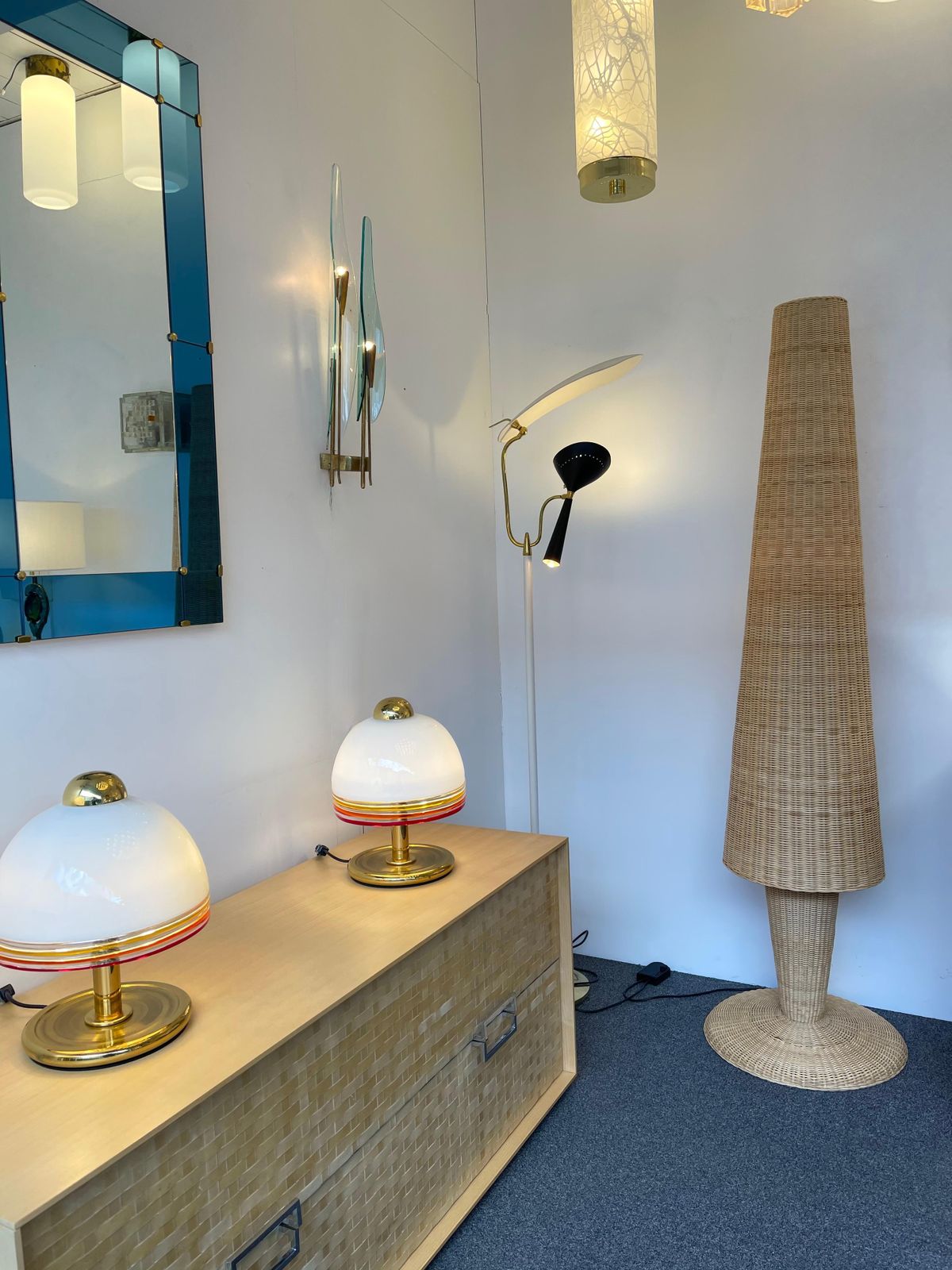 Rattan Floor Lamp By Gasparucci Italo, Italy, 1980s photo for sale