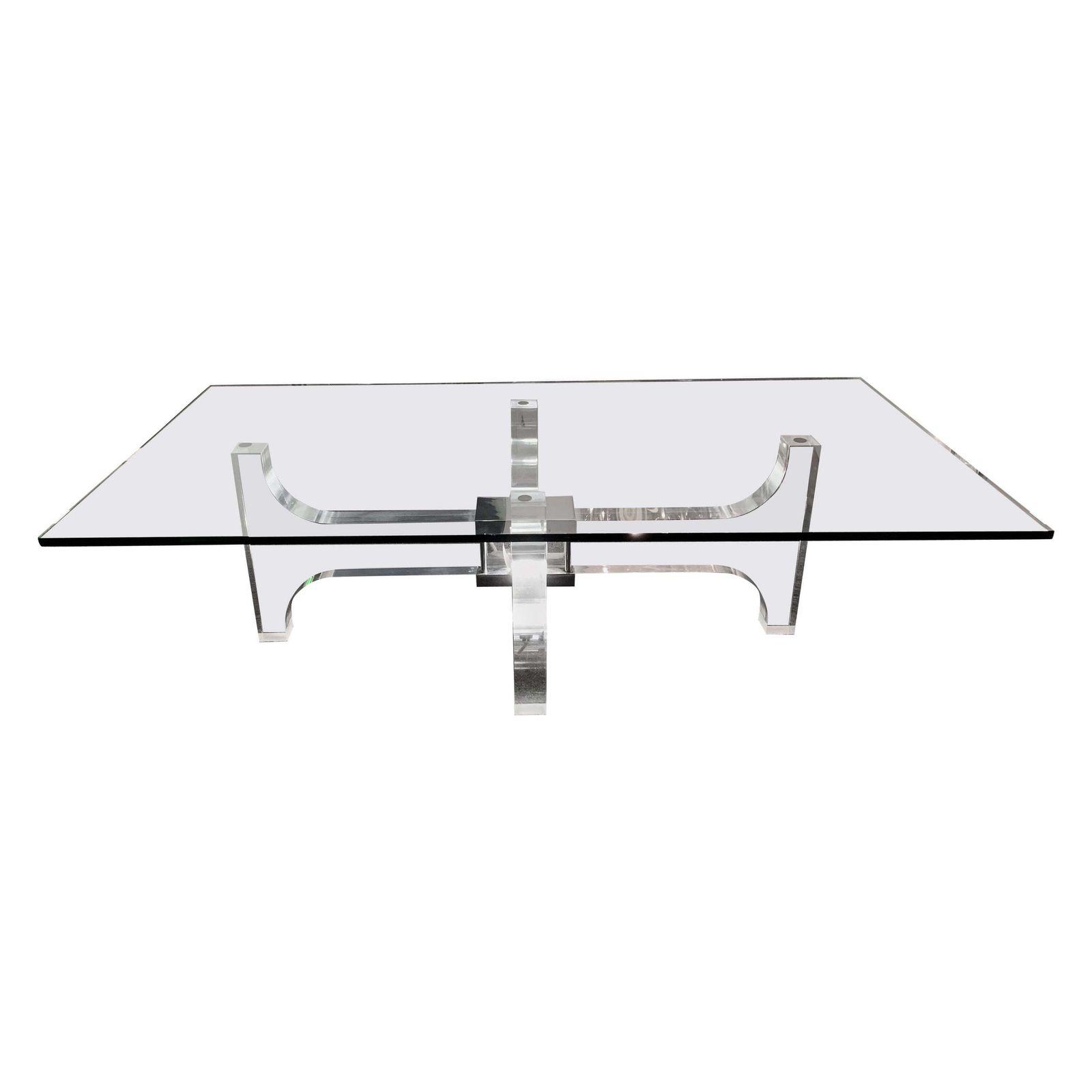 Lightning Lucite And Metal Coffee Table By Philippe Jean, France, 1970s