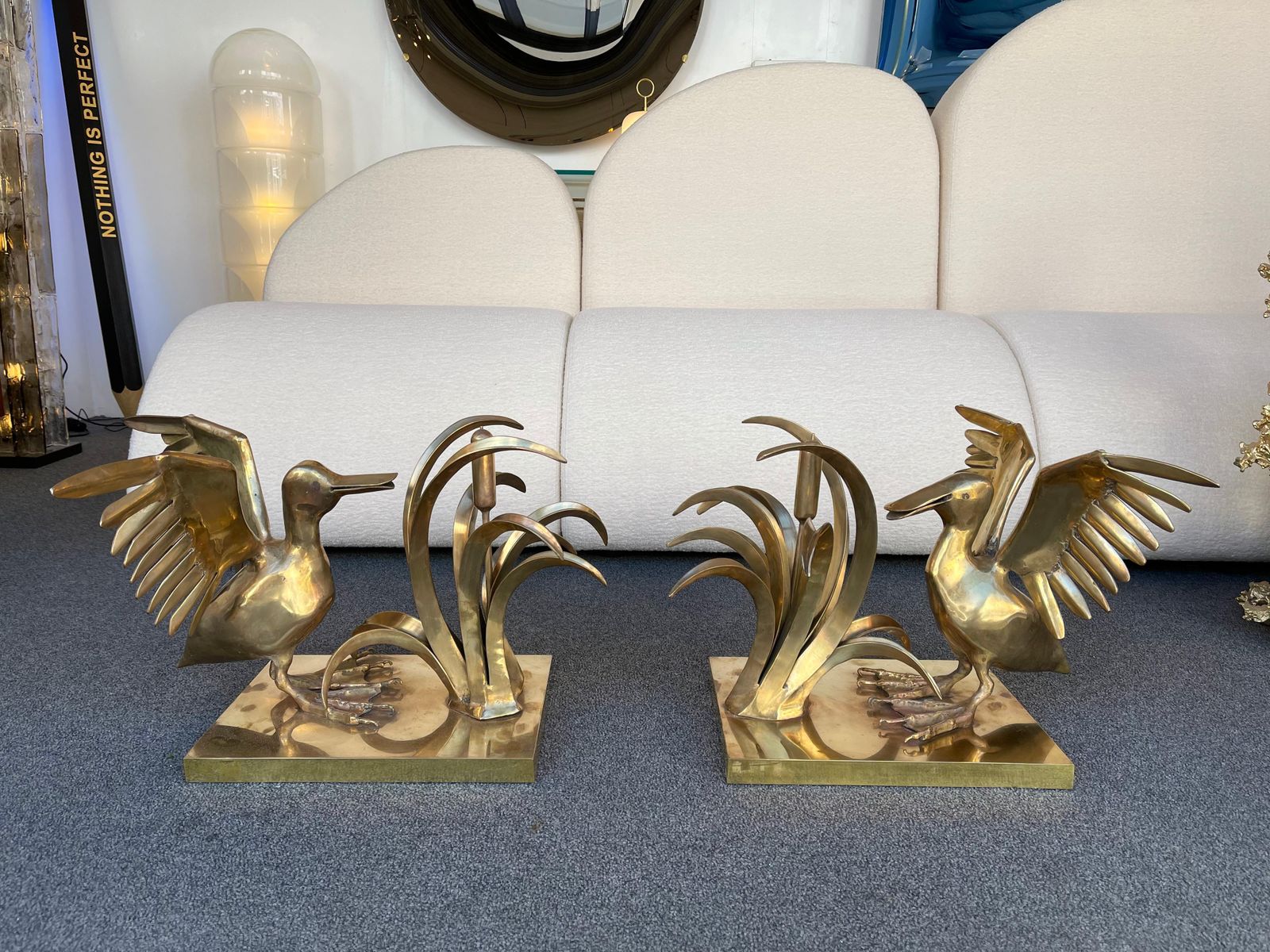Bronze Pelican And Reed Coffee Table By Christian Techoueyres, France, 1970s photo 4711.0
