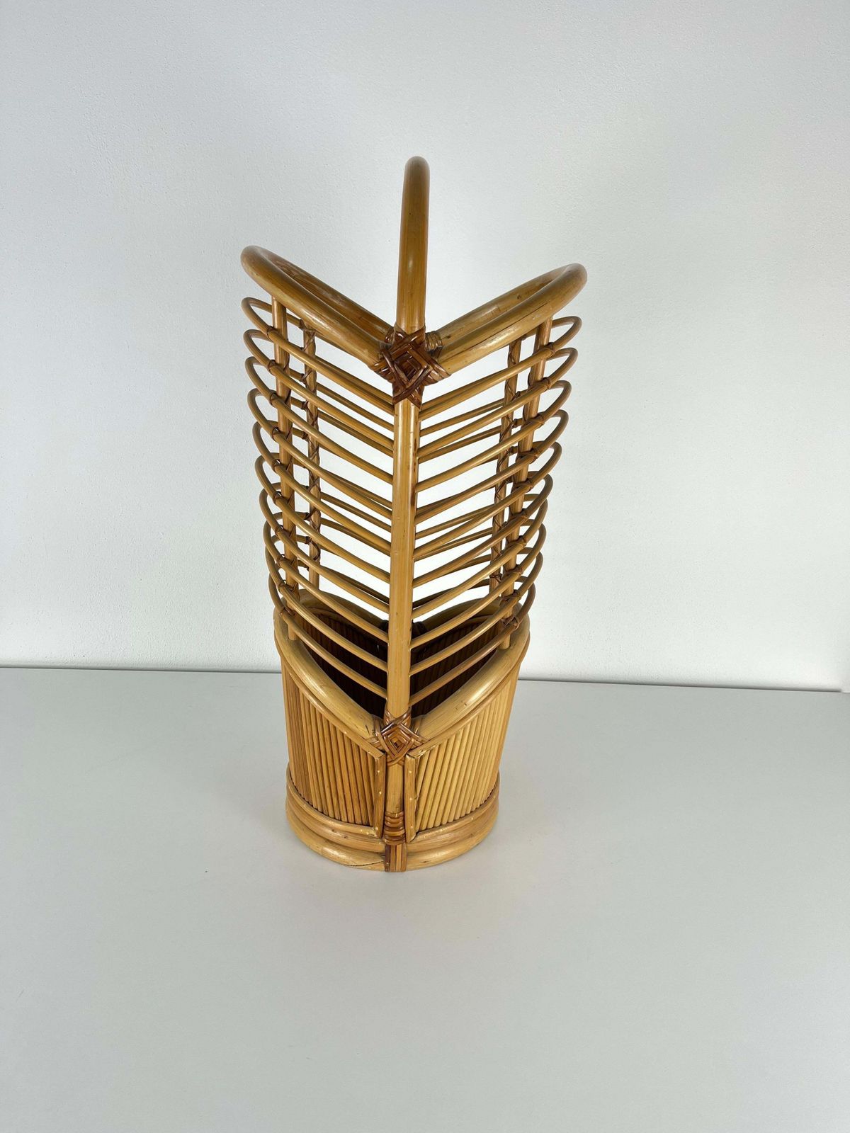 Mid Century Bamboo Umbrella Stand, Made In Italy, 1960s photo furniture