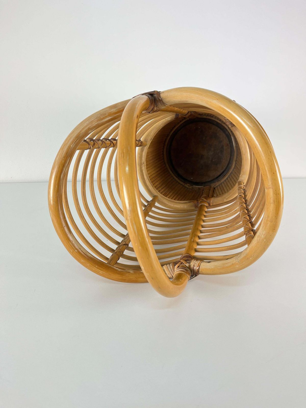 Mid Century Bamboo Umbrella Stand, Made In Italy, 1960s photo vinterior