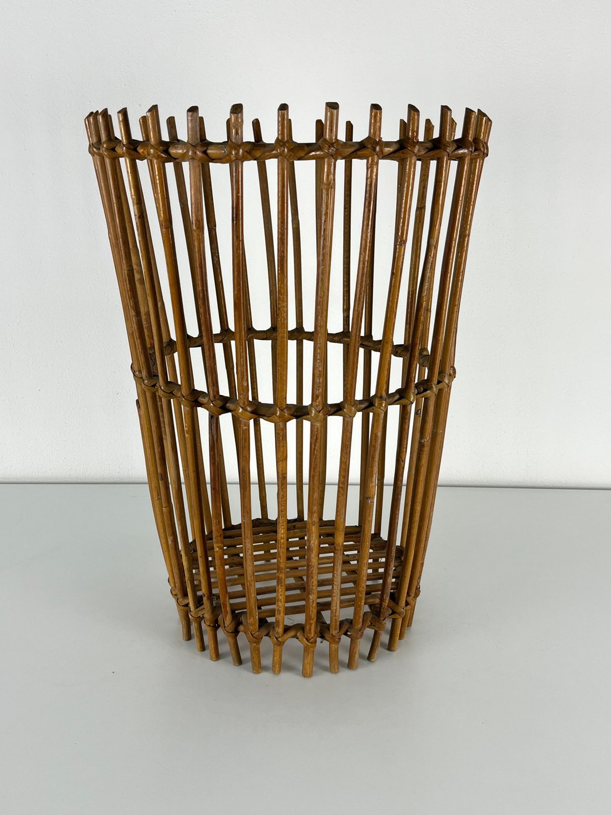 Mid Century Bamboo Umbrella Stand, Made In Italy, 1960s photo furniture