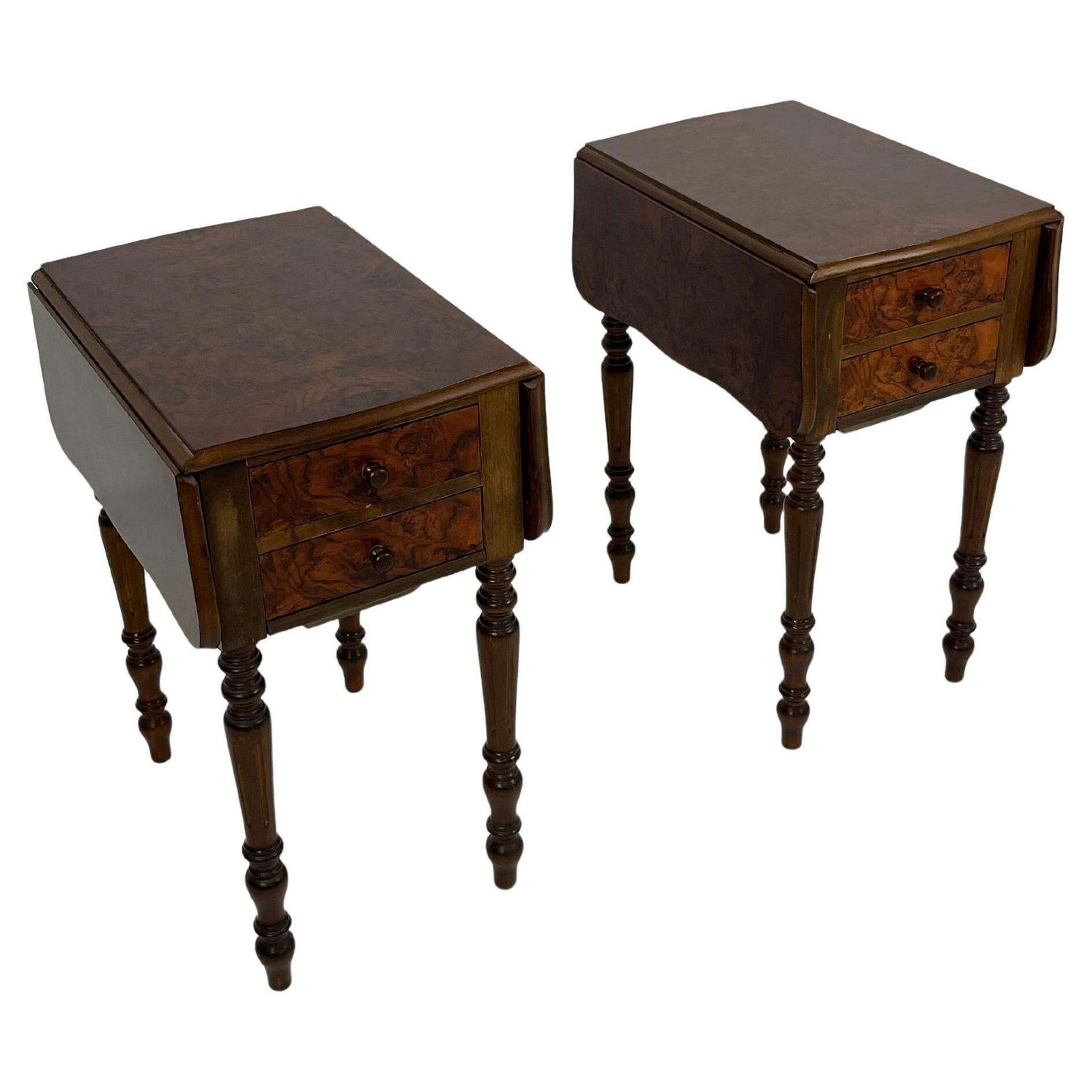 Set Of 2 Victorian Style Folding Night Stands, 1960s