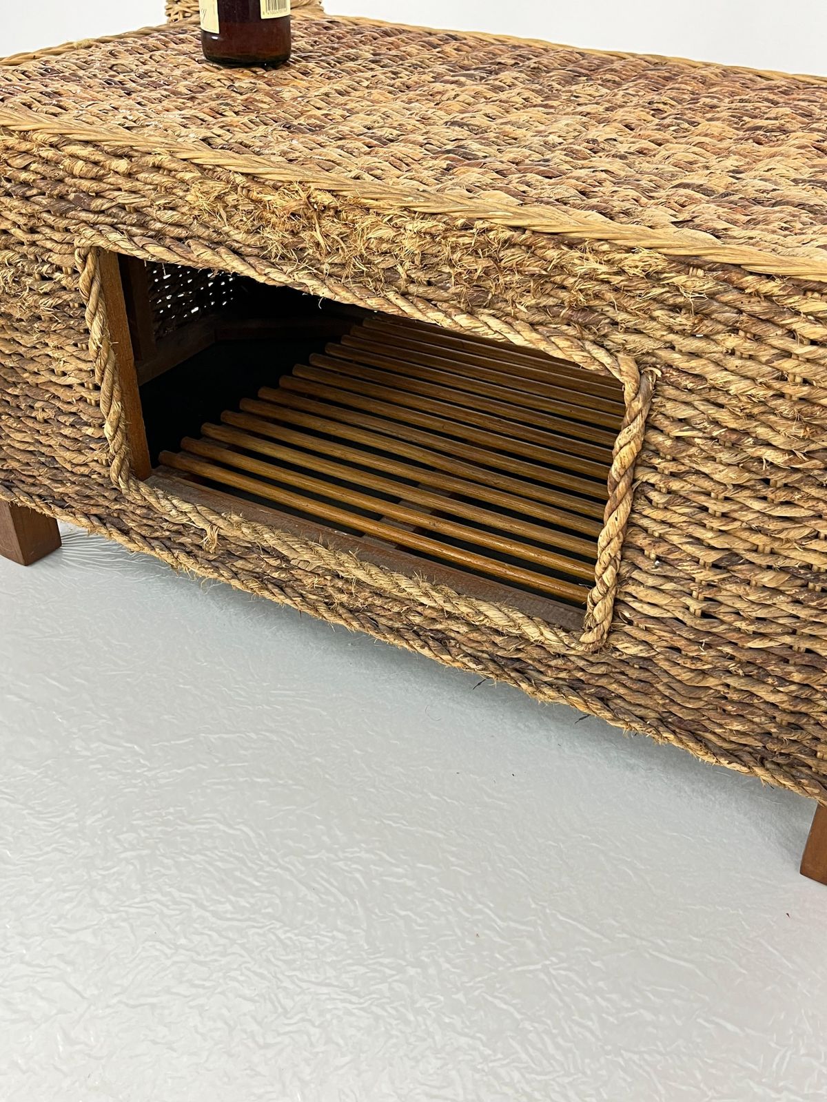 2398.0 Mid Century Rattan And Bamboo Coffee Table, Made In Italy, 1960s photo