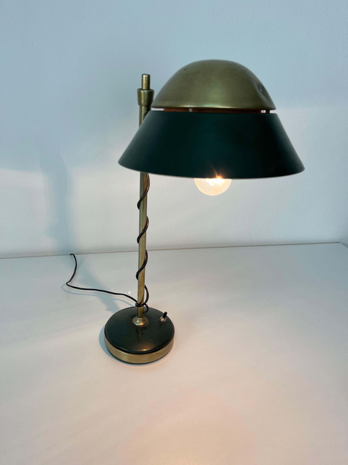 Lighting Mid Century Adjustable Table Lamp By Oscar Torlasco For Lumi Milano, 1950s photo