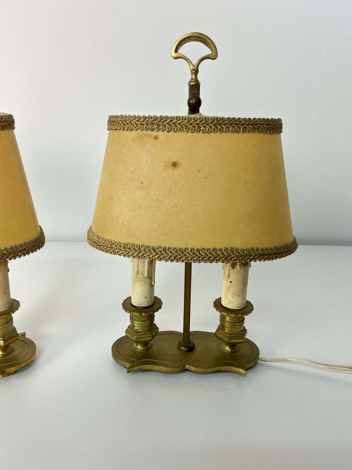 Set Of 2 Mid Century French 2 Light Bedside Lamps, 1950s photo vinterior