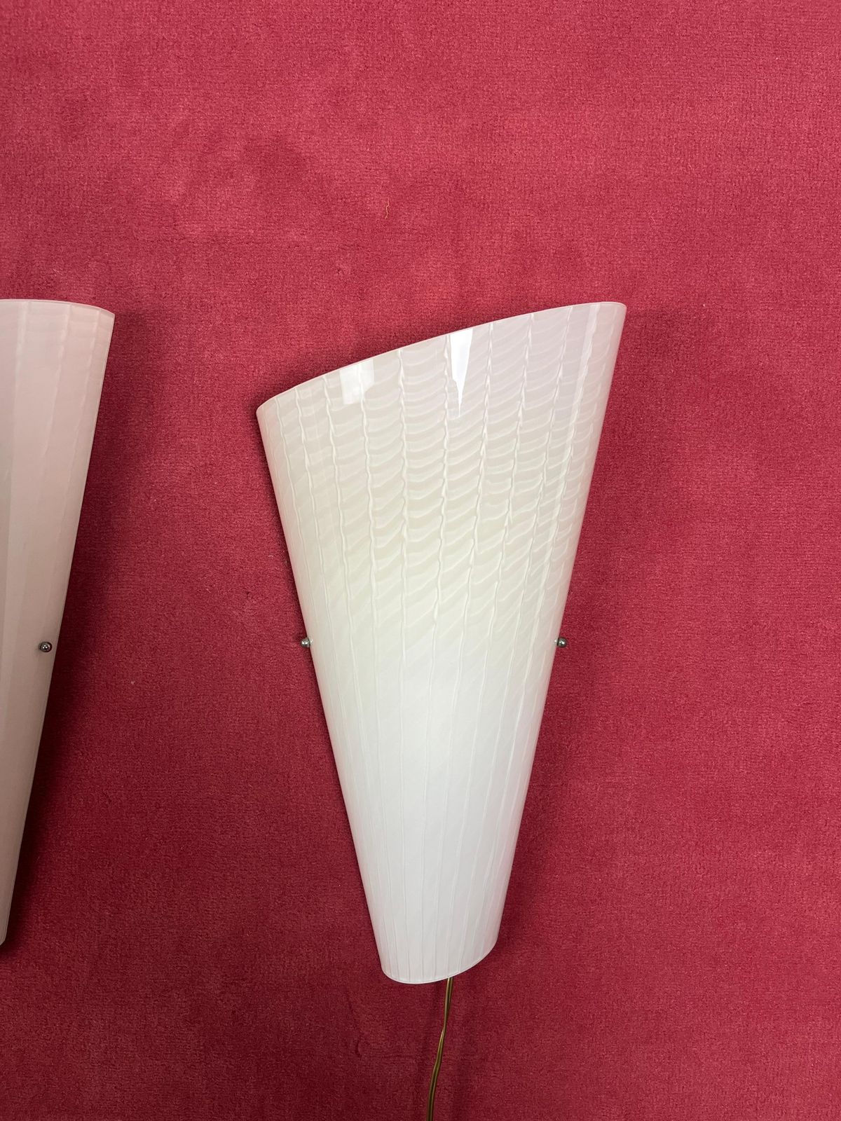 Lighting Set Of 3 Large Murano Glass Wall Lamps, 1980s photo