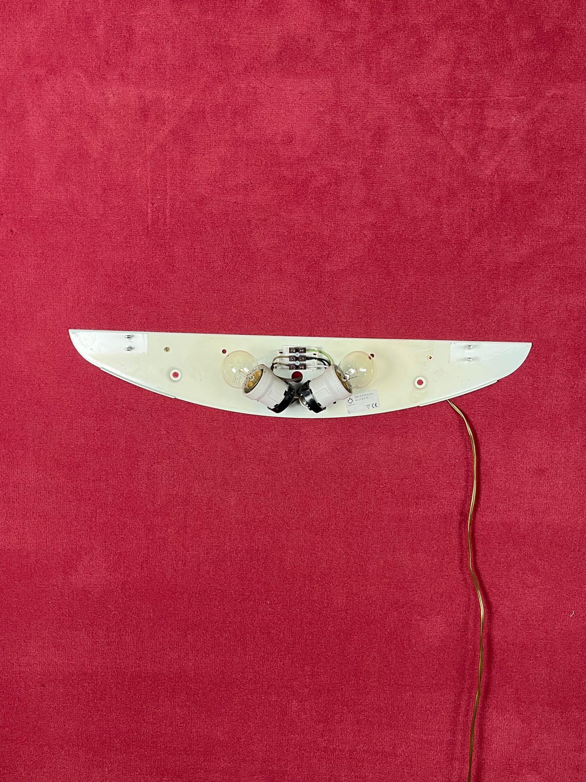 photo vinterior Set Of 3 Large Leucos Wall Lamps In Opaline Blown Murano Glass, 1980s
