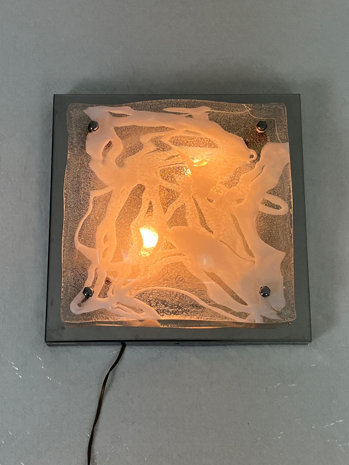 1620.0 Set Of 3 Murano Glass Wall Lamps Attributed To Toni Zuccheri For Mazzega, 1960s photo