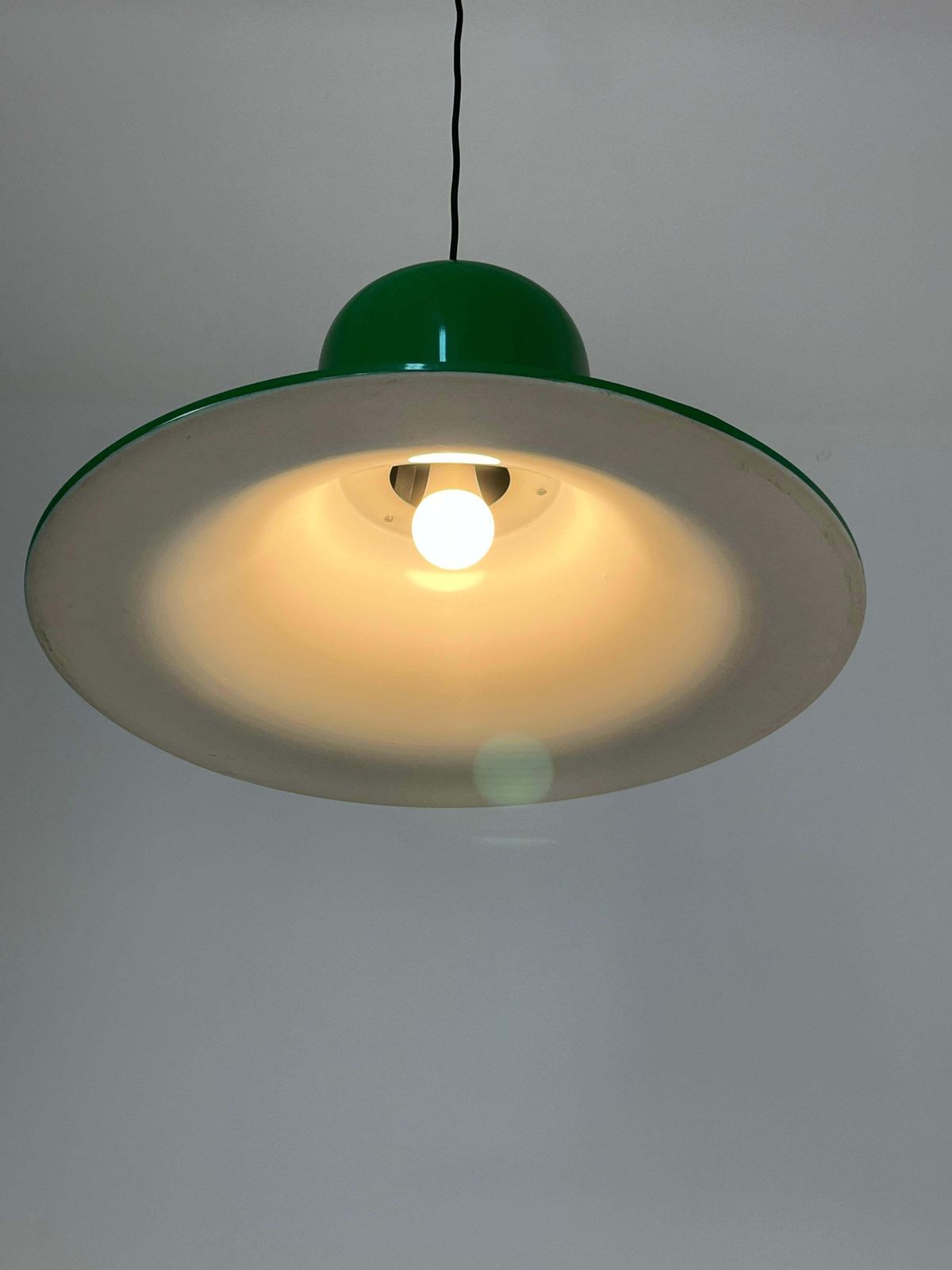 photo for sale Pendant Lamp By Joe Colombo For Stilnovo 1960s, Large Diameter 64 Cm
