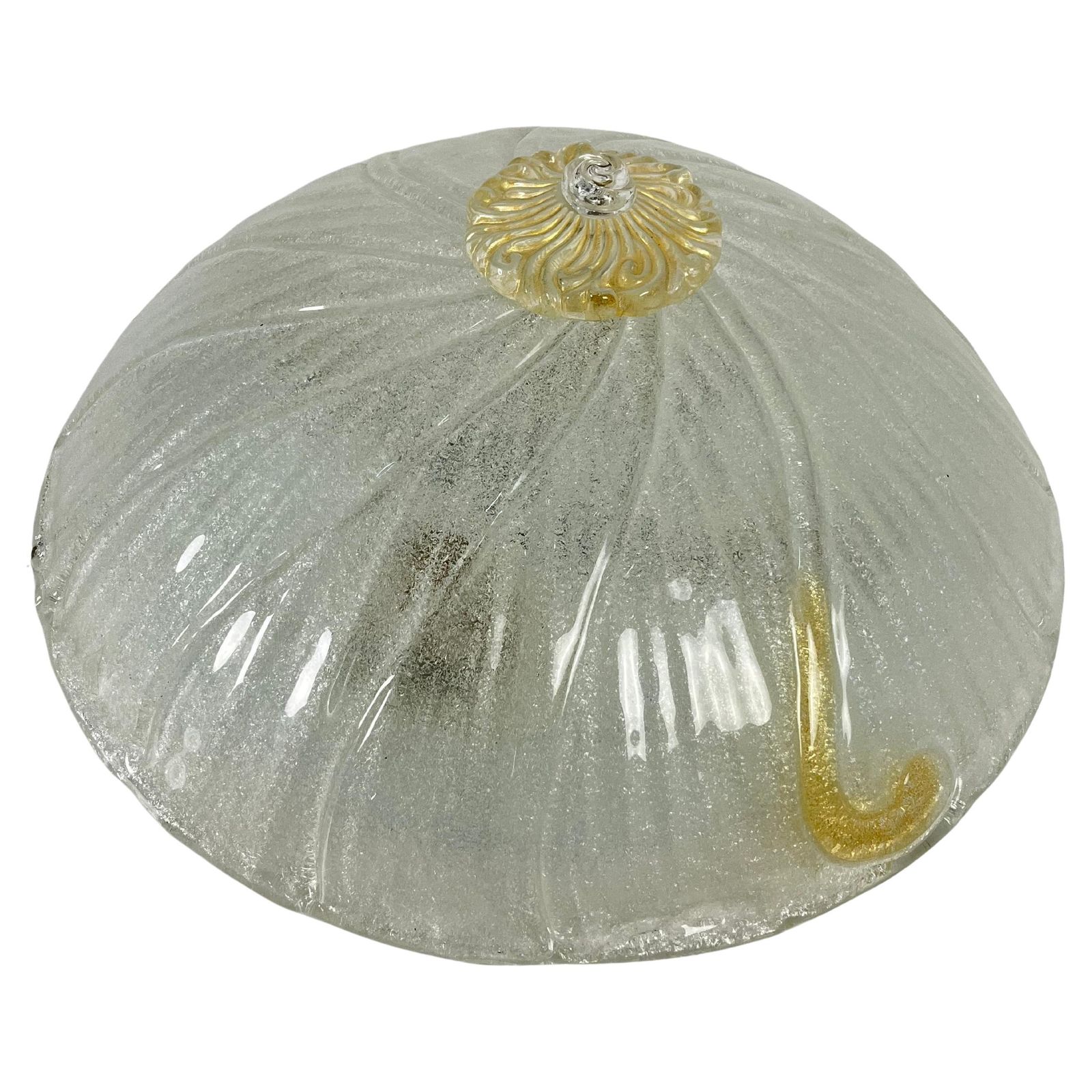 Monumental Venetian Ceiling Lamp 4 Lights Murano Glass, 1980s
