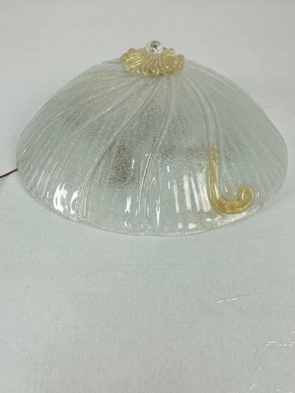 Monumental Venetian Ceiling Lamp 4 Lights Murano Glass, 1980s photo vintage
