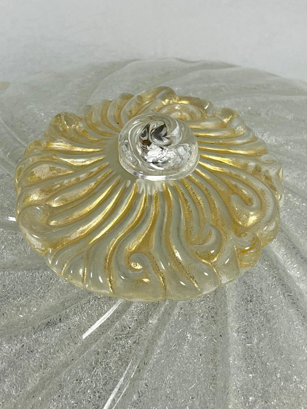 photo for sale Monumental Venetian Ceiling Lamp 4 Lights Murano Glass, 1980s