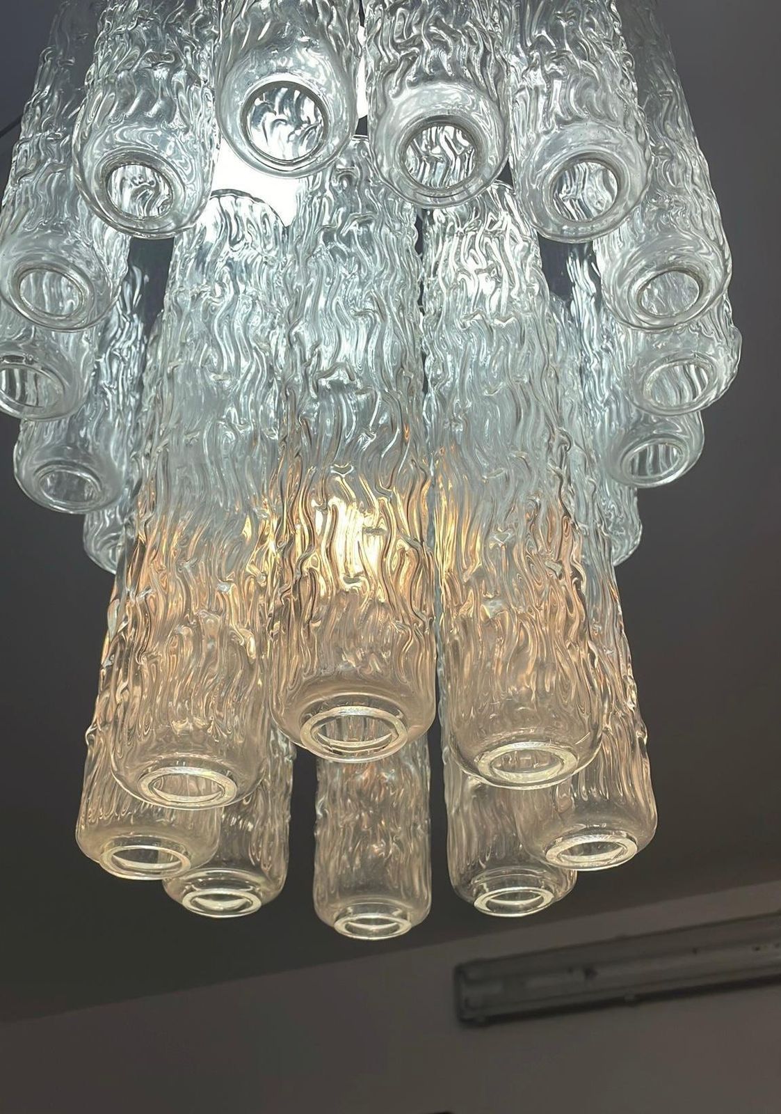 10 Light Murano Glass "Tronchi" Chandelier  Toni Zuccheri For Venini, 1960s photo Lighting