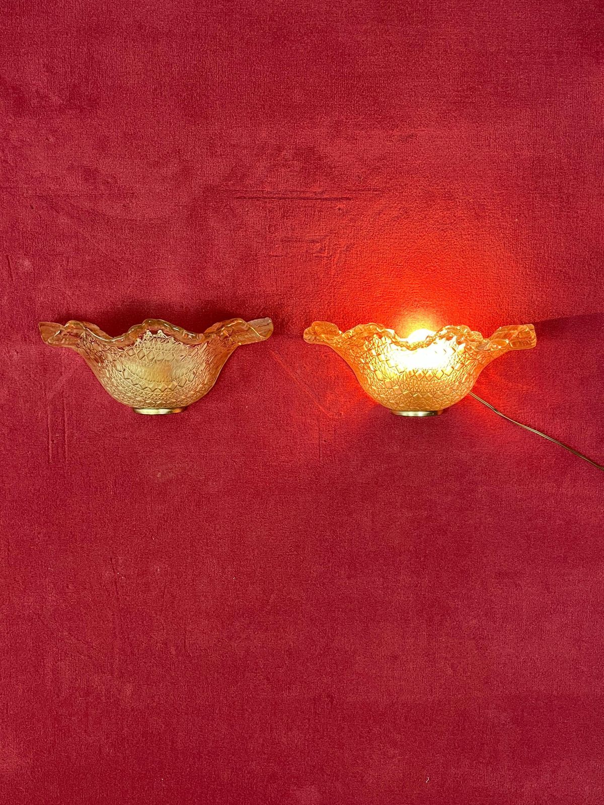 Set Of 2 Italian Murano Glass Wall Lamps "Società Italiana Idea Linea Luce" 1980 photo Lighting
