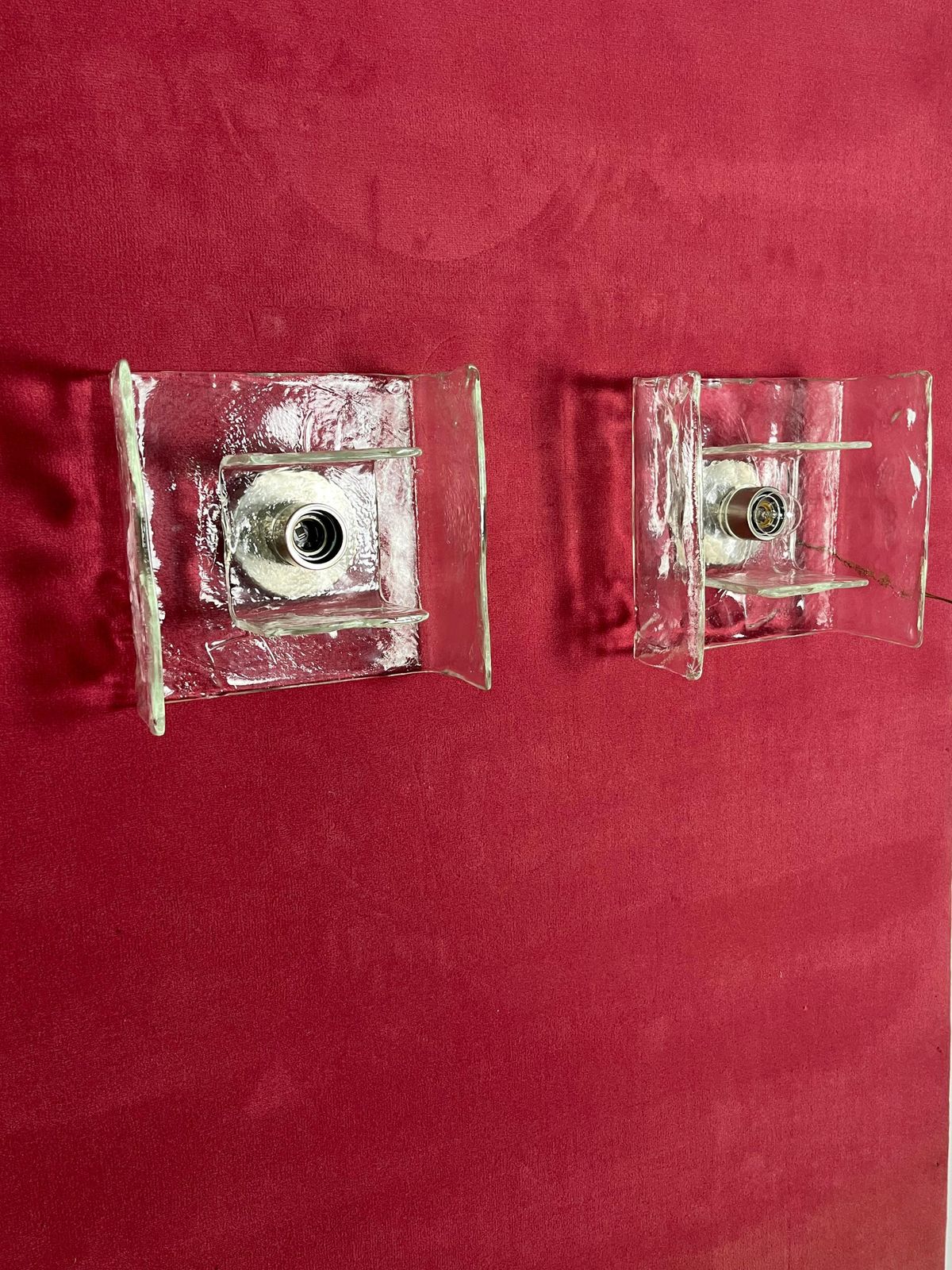Set Of 2 Glass Wall Lamps By Carlo Nason For Kalmar, 1960s photo furniture
