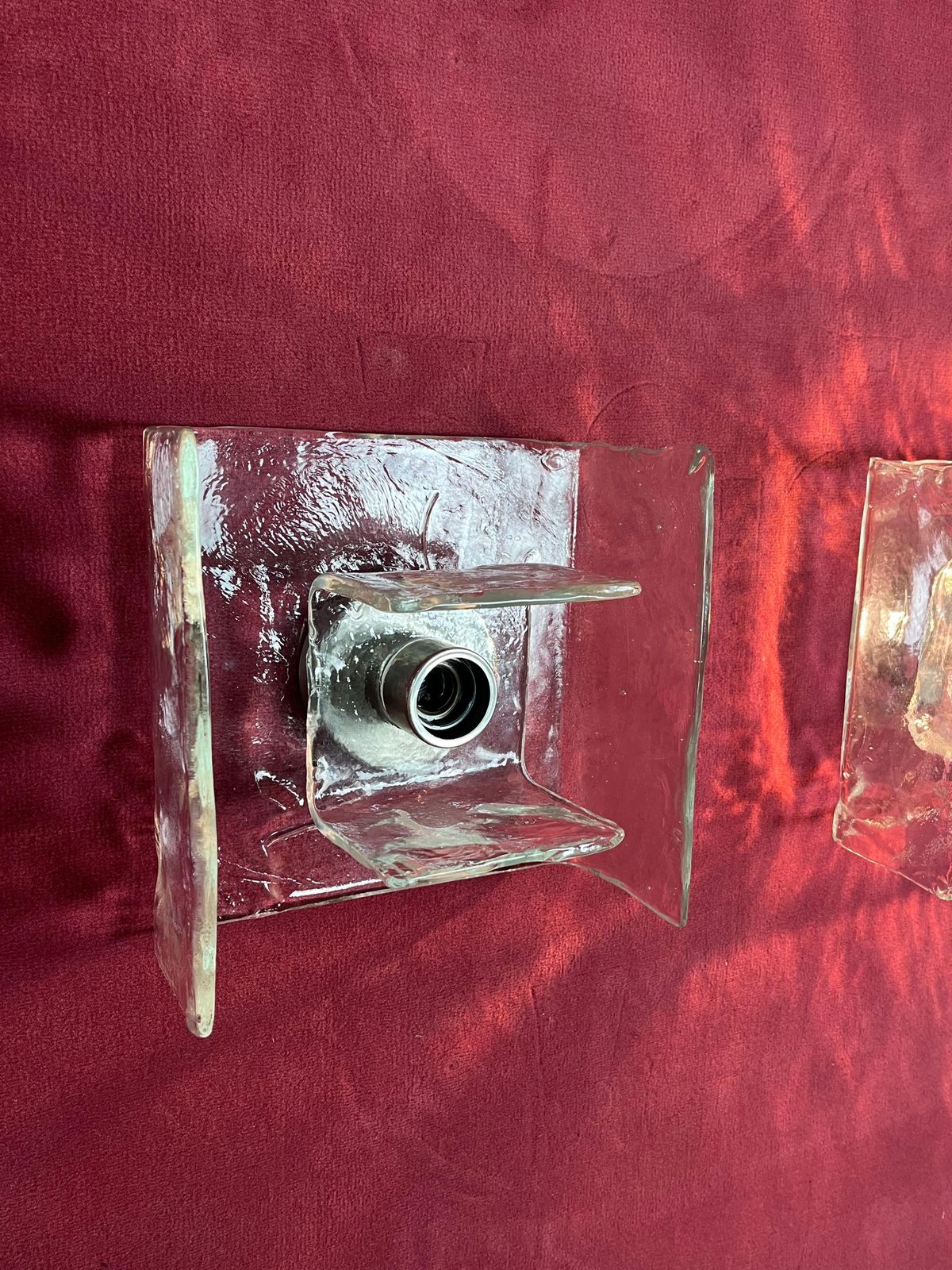 Set Of 2 Glass Wall Lamps By Carlo Nason For Kalmar, 1960s photo vinterior
