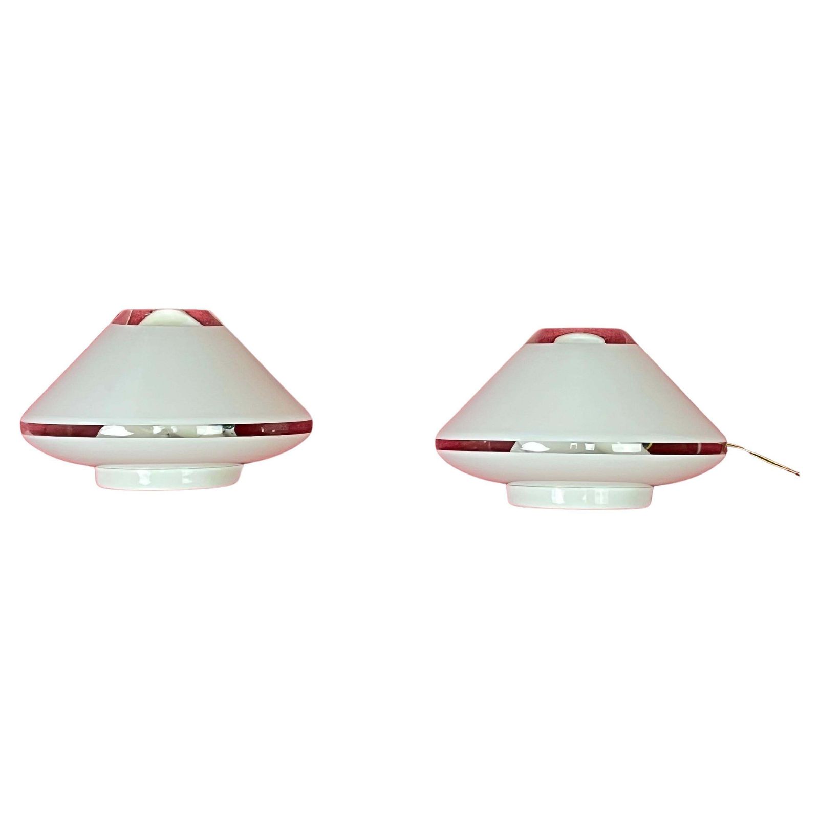 Set Of 2 Mid Century Italian Murano Glass Wall Lamps, 1960s
