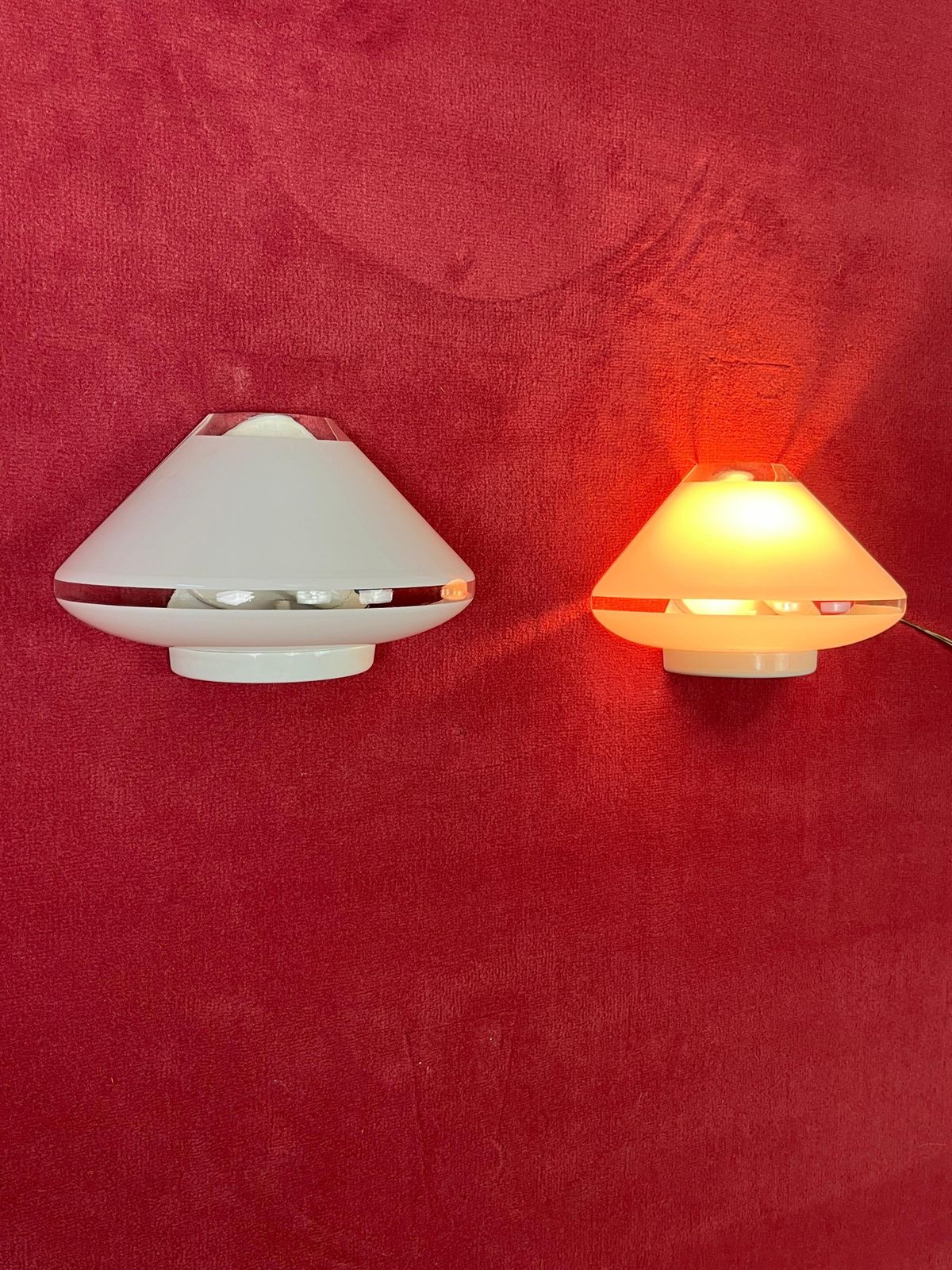 Set Of 2 Mid Century Italian Murano Glass Wall Lamps, 1960s photo 668.0