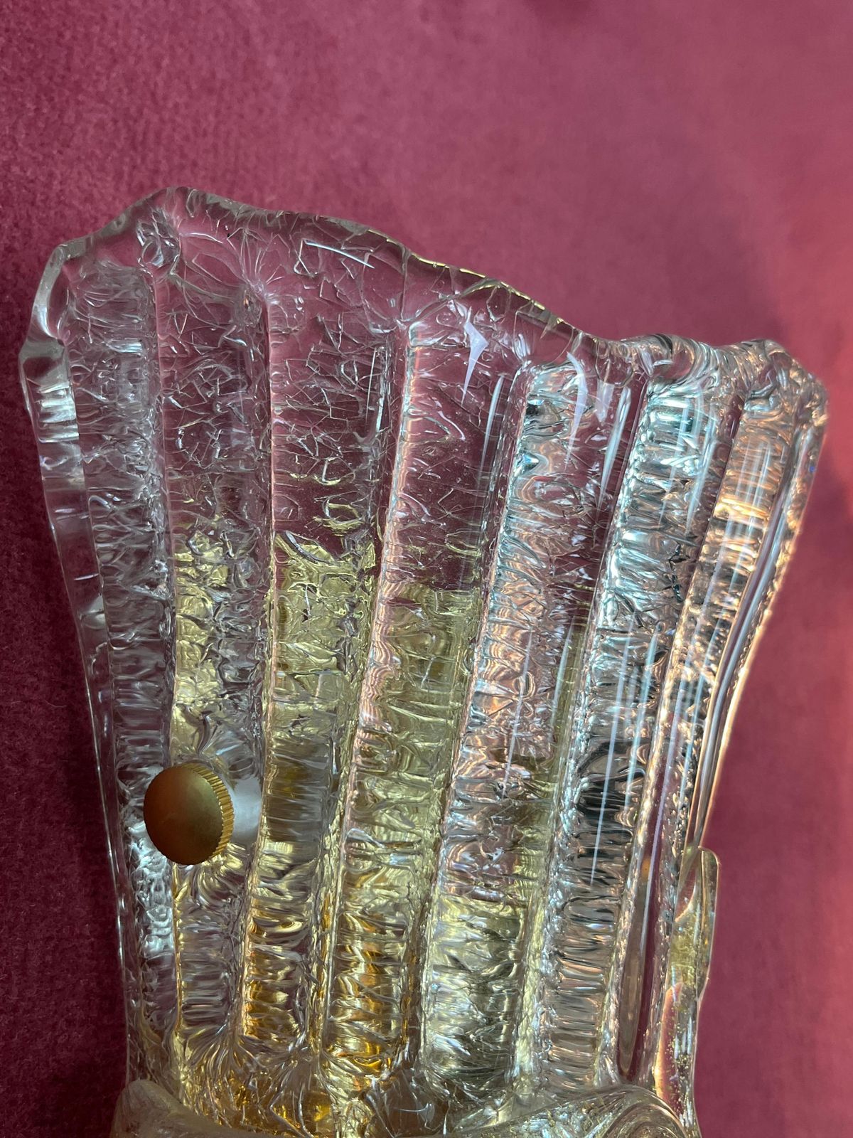 Set Of 3 Mid Century Murano Glass Wall Lamps, 1960s photo 1079.0