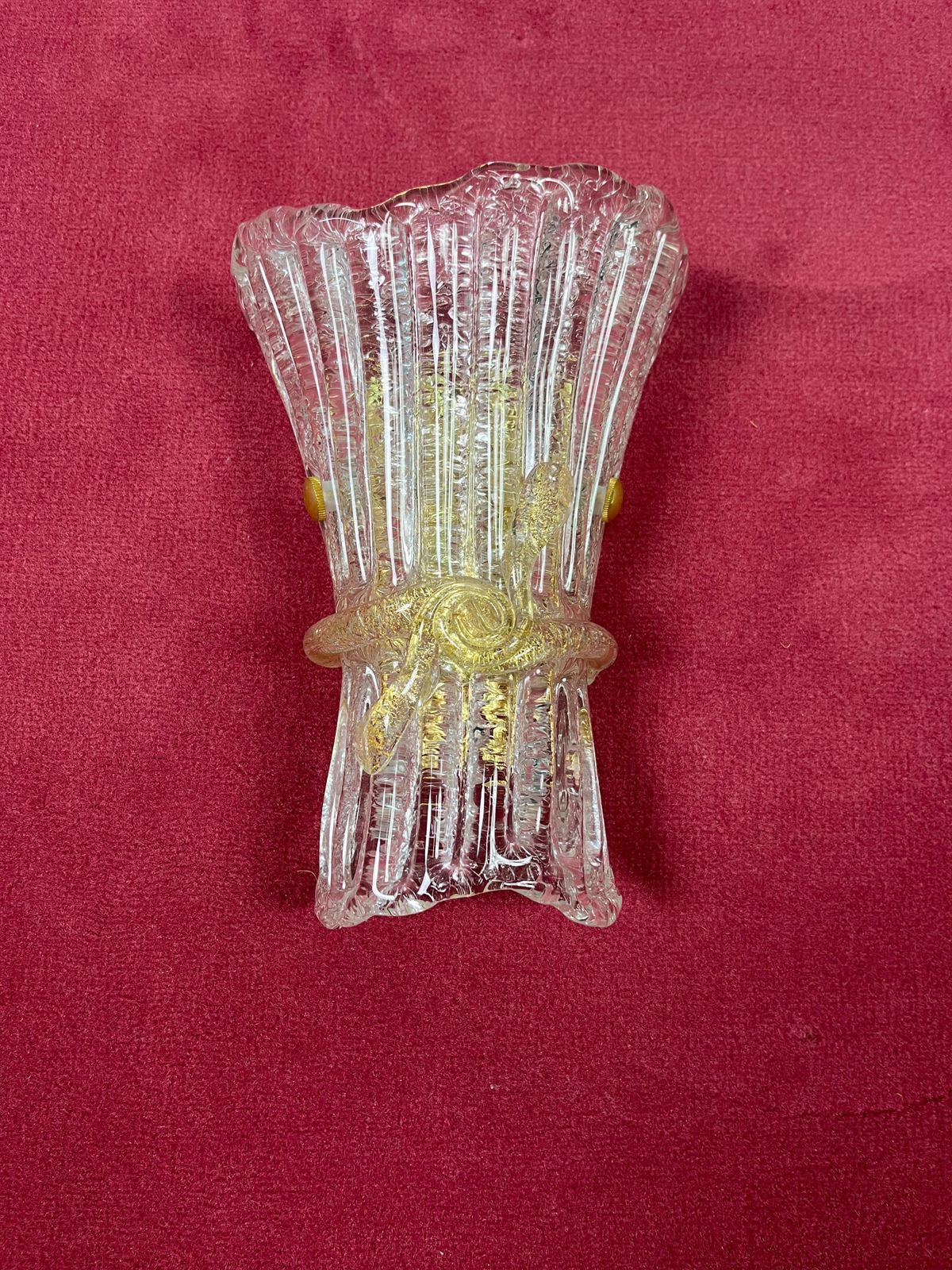 1079.0 Set Of 3 Mid Century Murano Glass Wall Lamps, 1960s photo