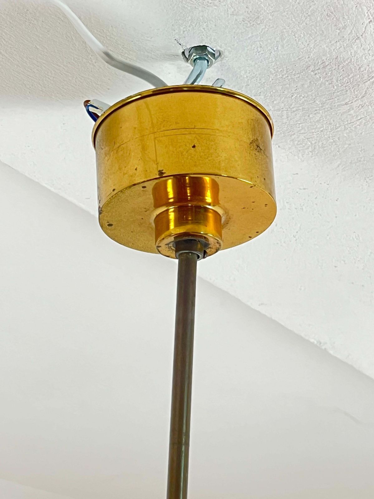 photo buy 4 Light Brass And Murano Glass Chandelier By Gino Paroldo For Fontana Arte, 1960