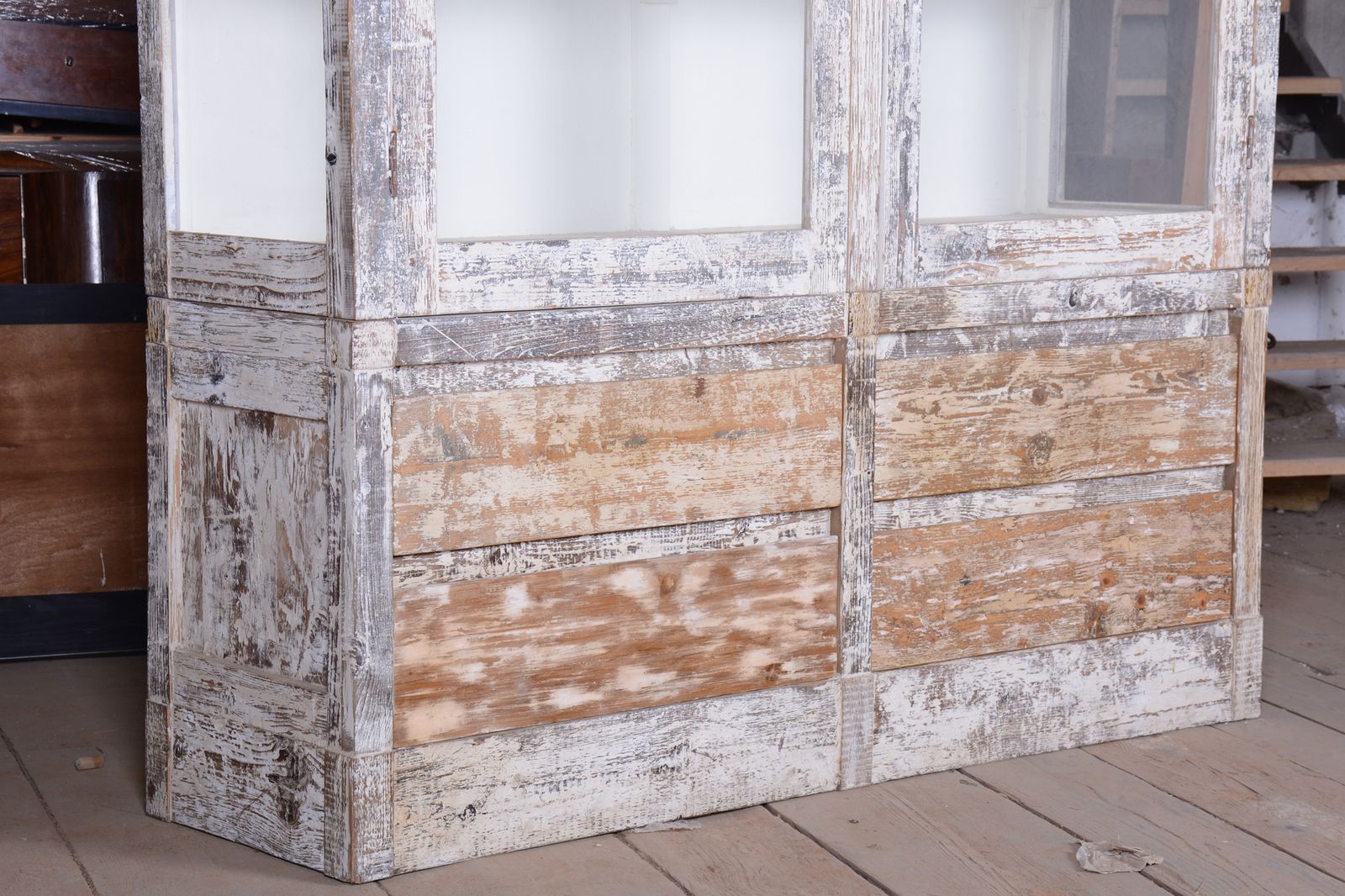 Original Mid Century Bookcase , Spruce And Glass, Provence Style, France, 1960s photo buy