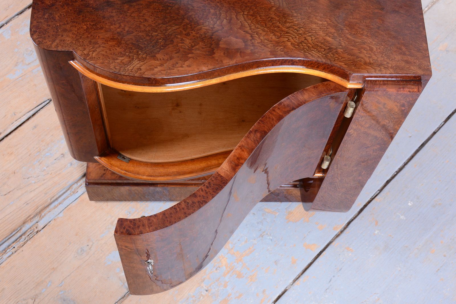 4450.0 Pair Of Restored Art Deco Bedside Tables, Beech, Revived Polish, France, 1920s photo
