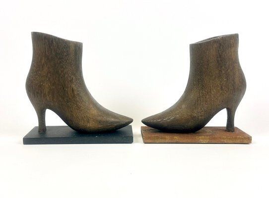 Mid Century Carved Bookends In The Shape Of Womens Shoe, 1960s, Set Of 2 photo for sale
