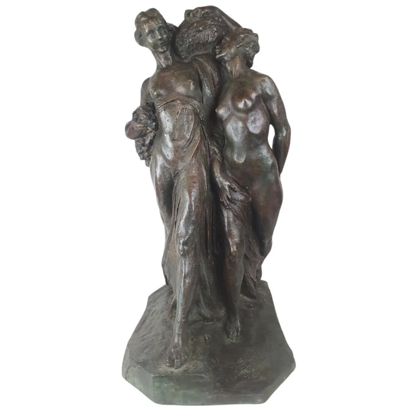 Jos De Decker, Bronze With Green Patina “Allegory Of Spring”