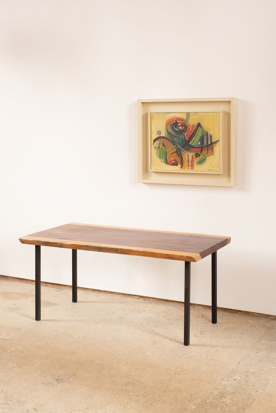 Mid Century French Coffee Table With Sapwood Edge