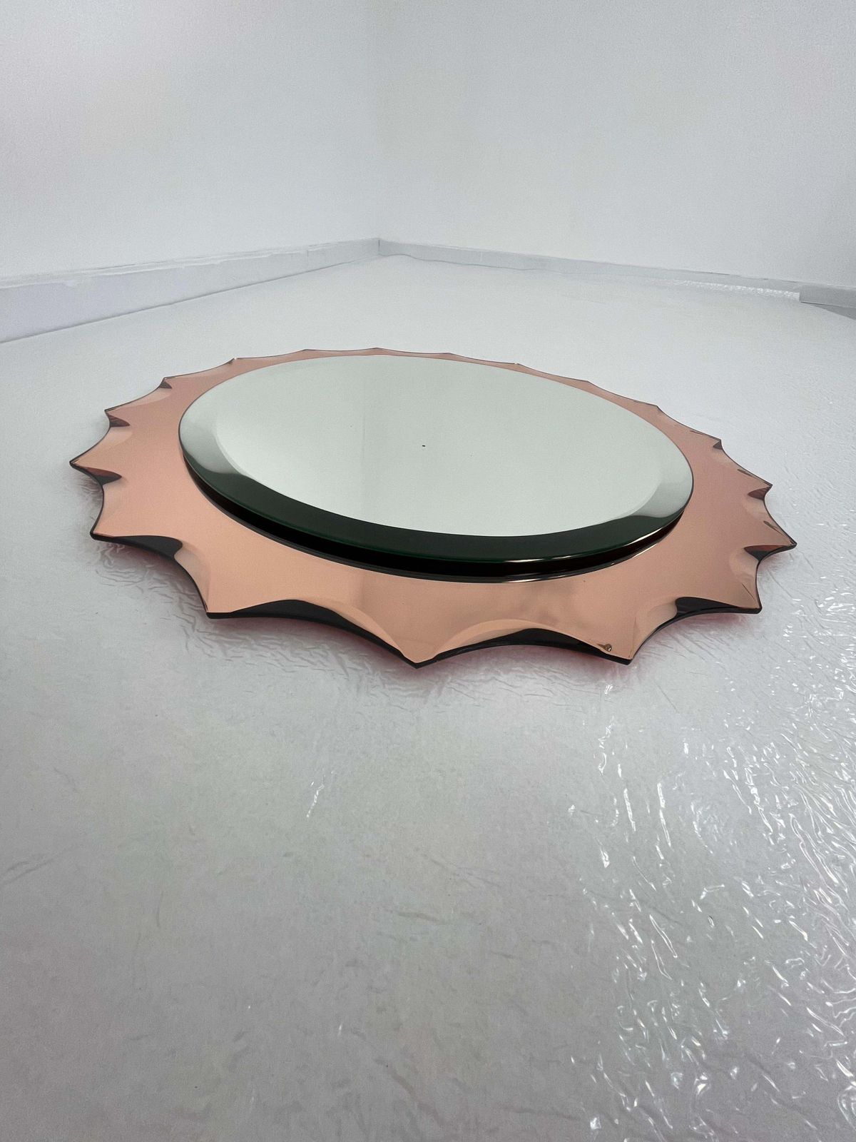 Mid Century Wall Mirror In The Style Of Cristal Art, 1960s photo Home Decor