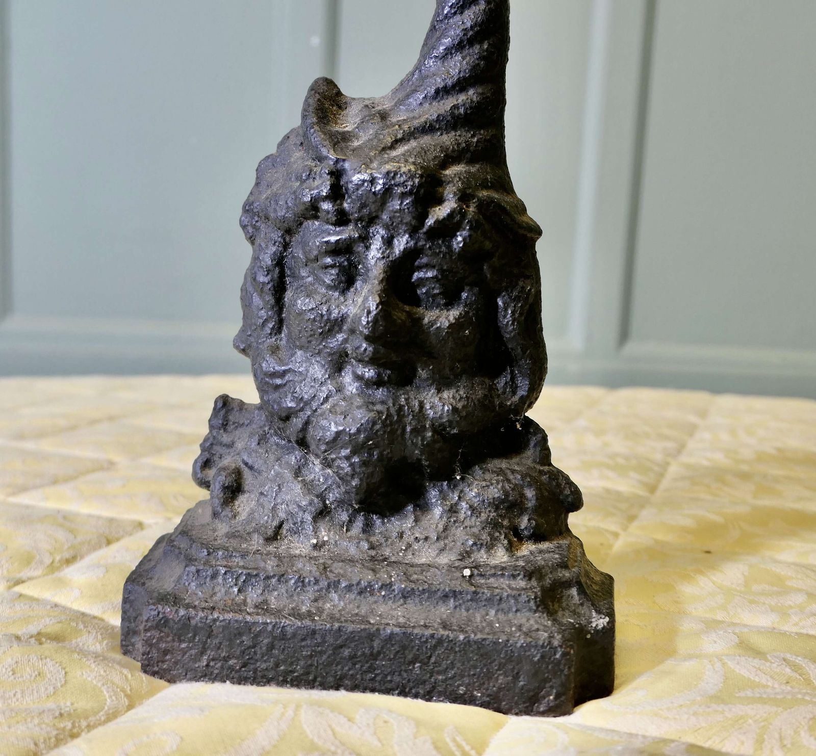 19th Century Cast Iron Bacchus Doorstop photo for sale