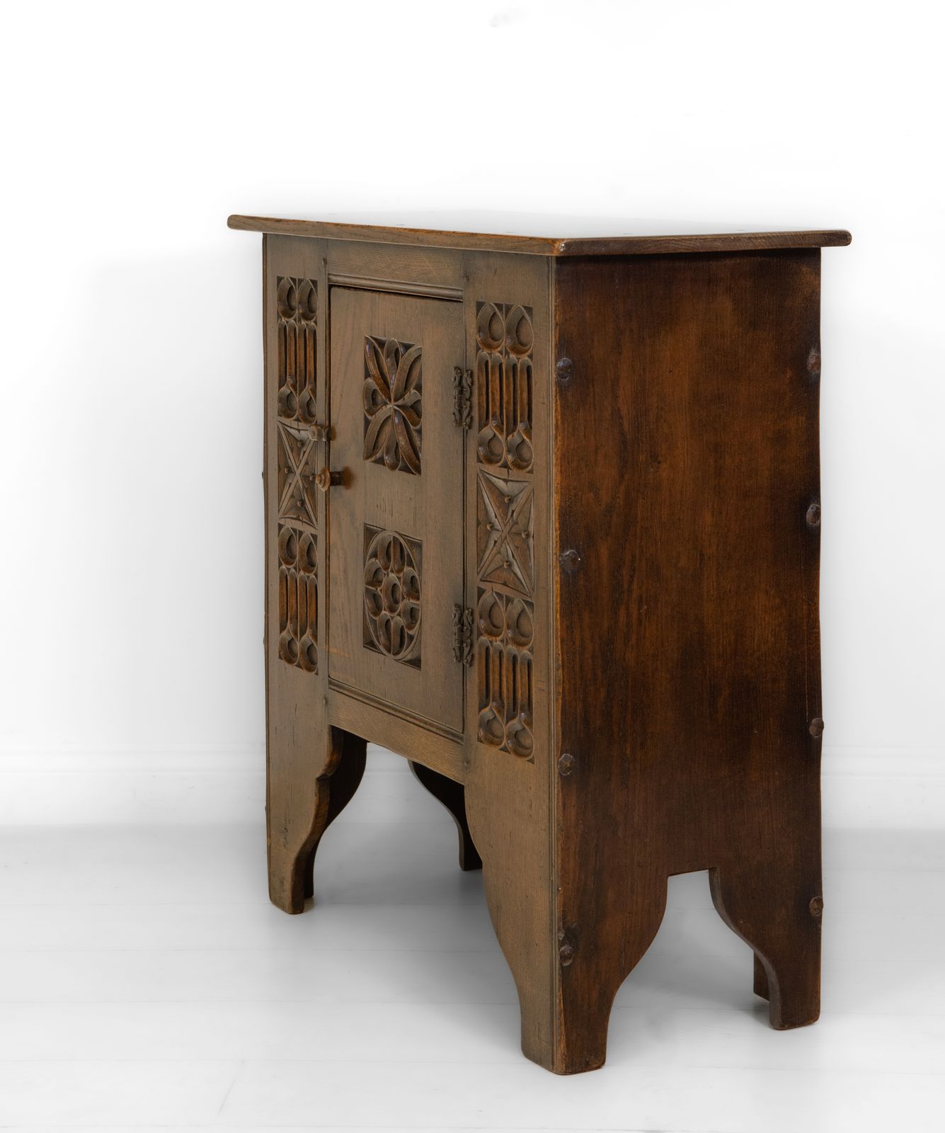 Gothic Revival Carved Oak Cabinet 20th Century photo for sale