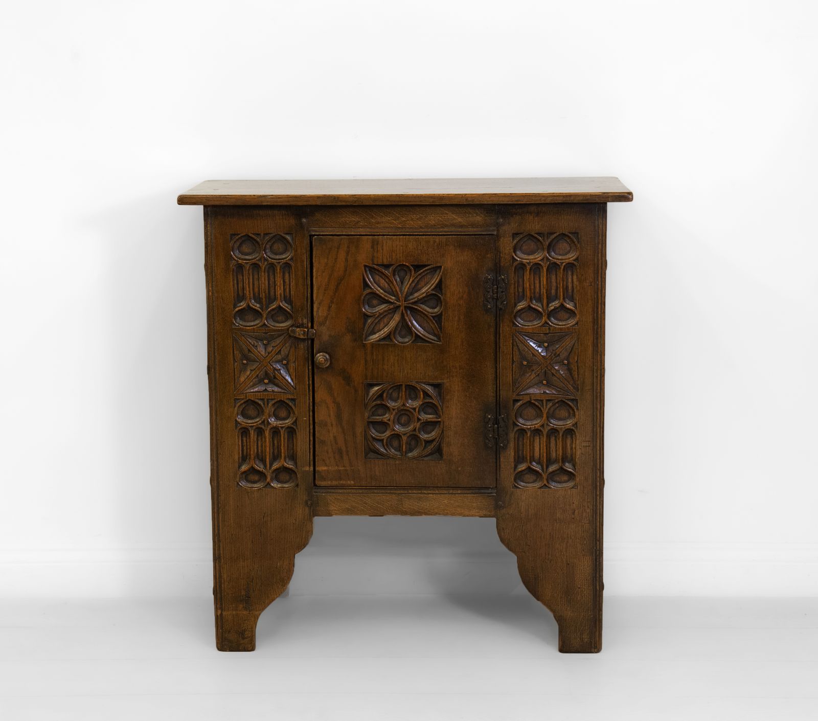 Furniture Gothic Revival Carved Oak Cabinet 20th Century photo