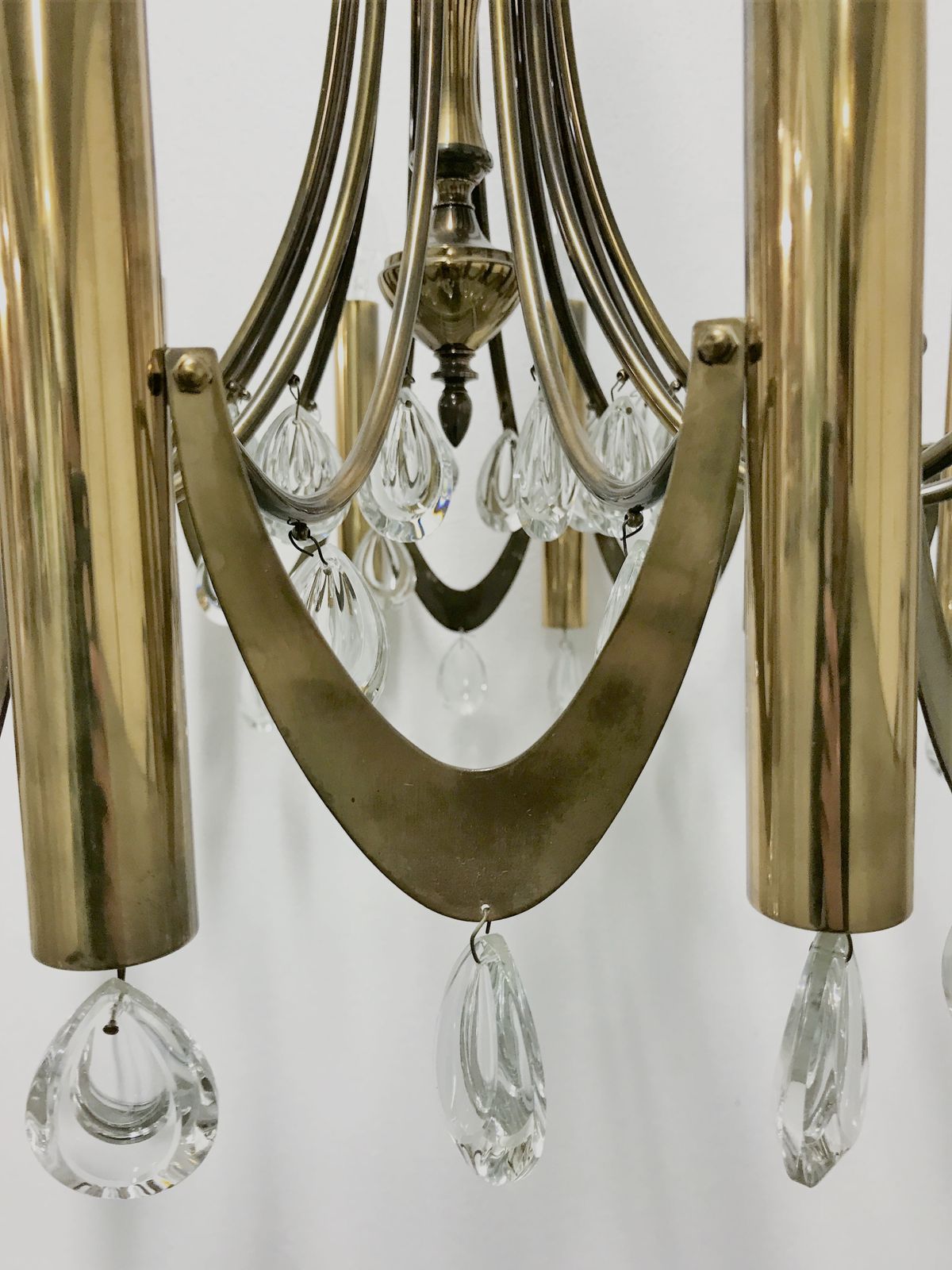 photo for sale Brass Gaetano Sciolari Chandelier, 1960s