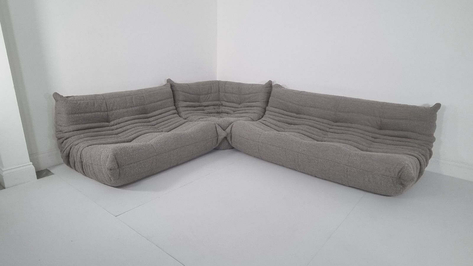 Ligne Roset Togo Set 3 Seater, 2 Seater And Corner In Grey Boucle photo 6900.0