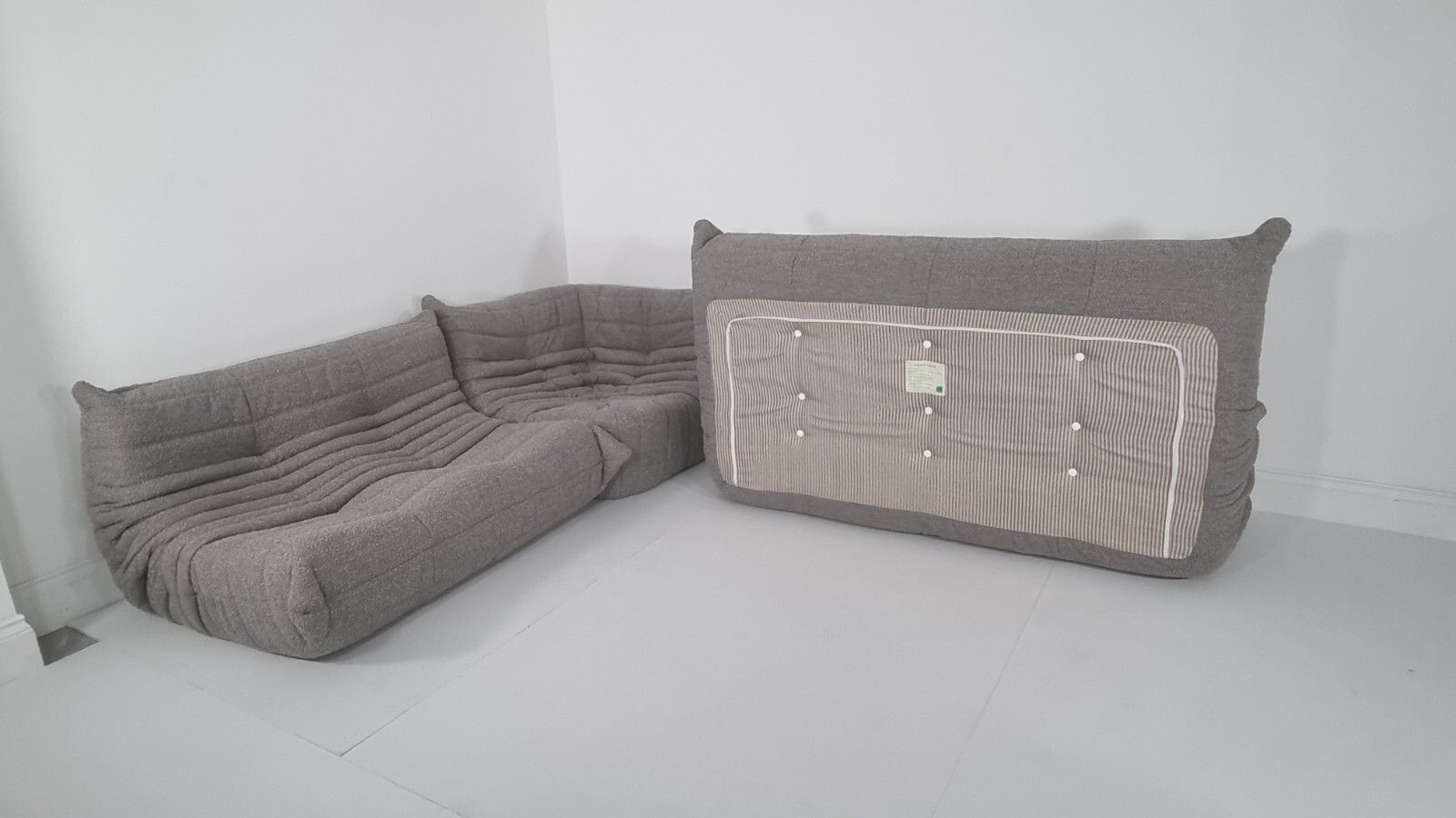 photo buy Ligne Roset Togo Set 3 Seater, 2 Seater And Corner In Grey Boucle