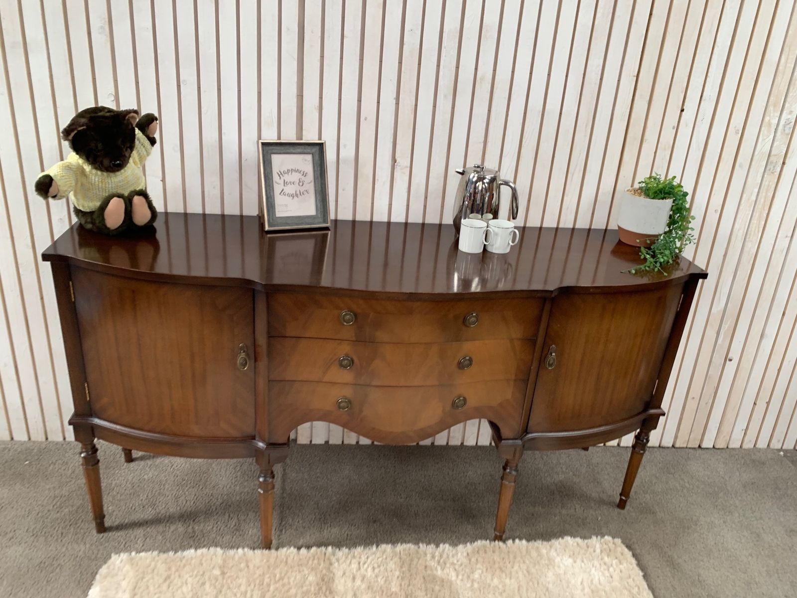Vintage Strongbow Serpantine Sideboard With 3 Drawers And 2 Doors. photo for sale