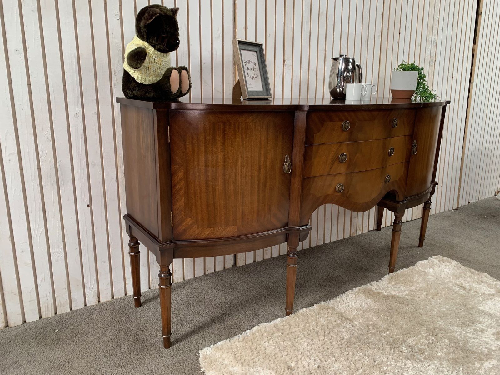 Vintage Strongbow Serpantine Sideboard With 3 Drawers And 2 Doors. photo Furniture