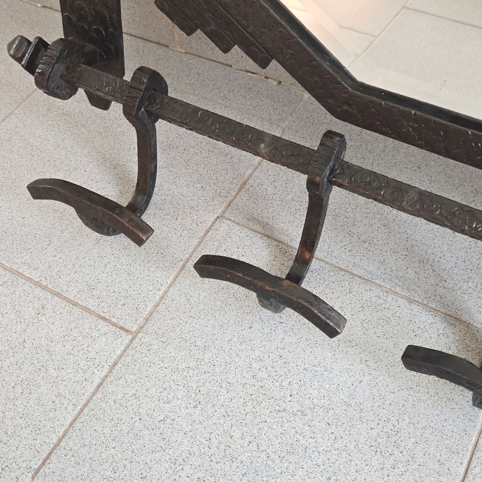 French Art Deco 1920 1930 Metal Hammer Wall & Mirror Coat Rack 20s 30s photo vinterior