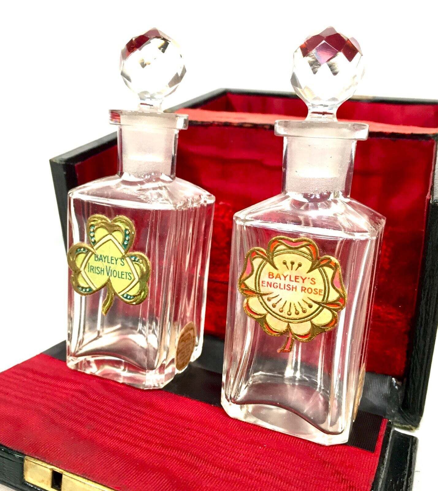 Antique Edwardian Ladies Travel Perfume Box & Original Bottles By Bayley & Co photo for sale
