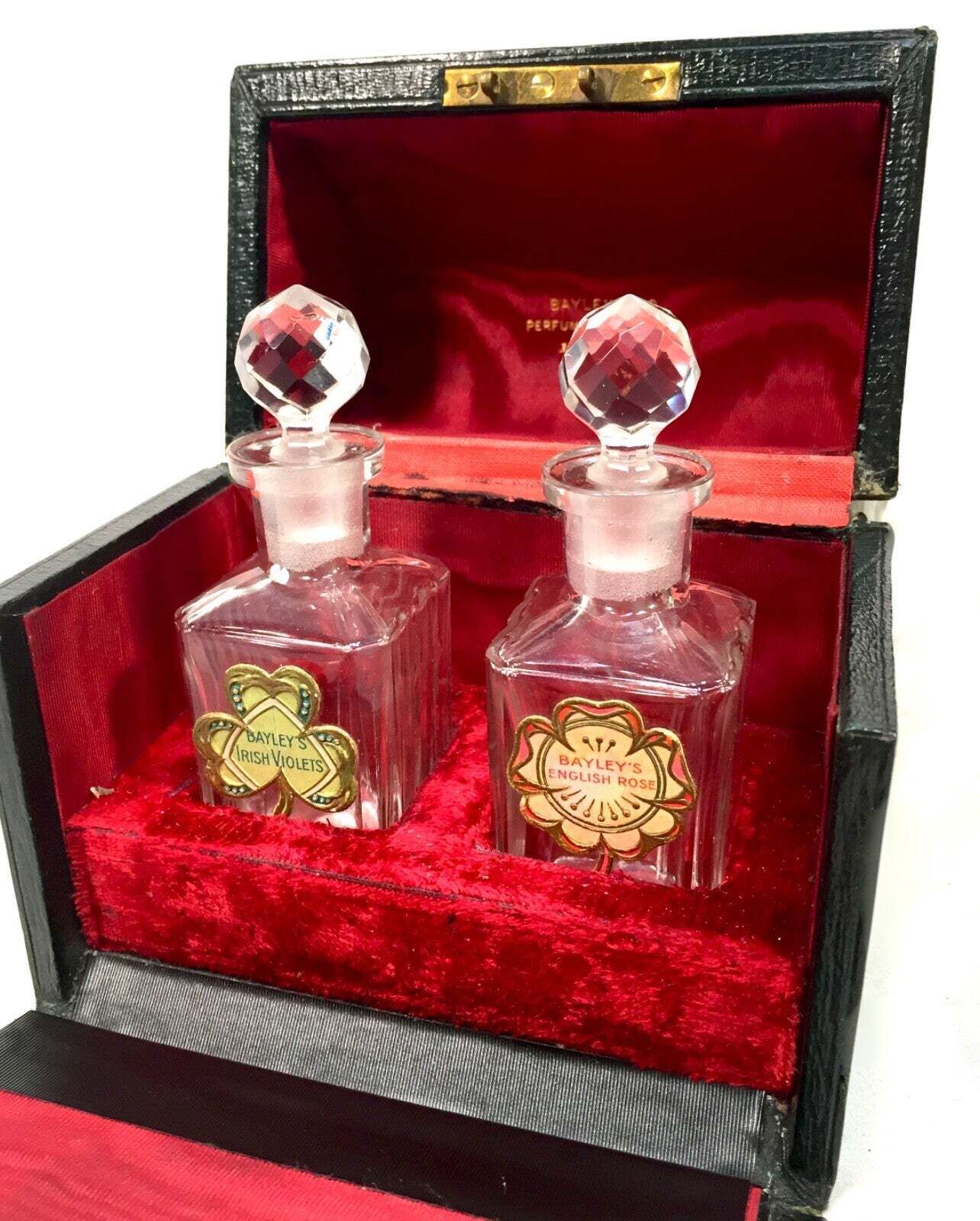 Antique Edwardian Ladies Travel Perfume Box & Original Bottles By Bayley & Co photo 225.0