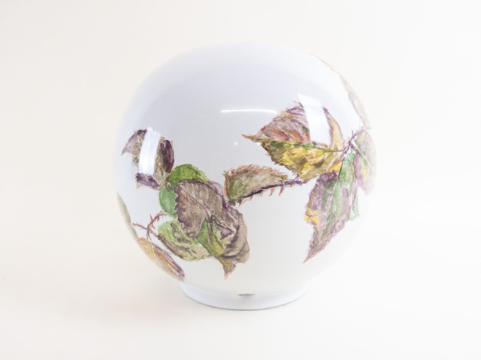 Beautiful Hand Painted 1950s Ball Shaped Lamp Base   Ball Pearl Lamp Base Only photo for sale