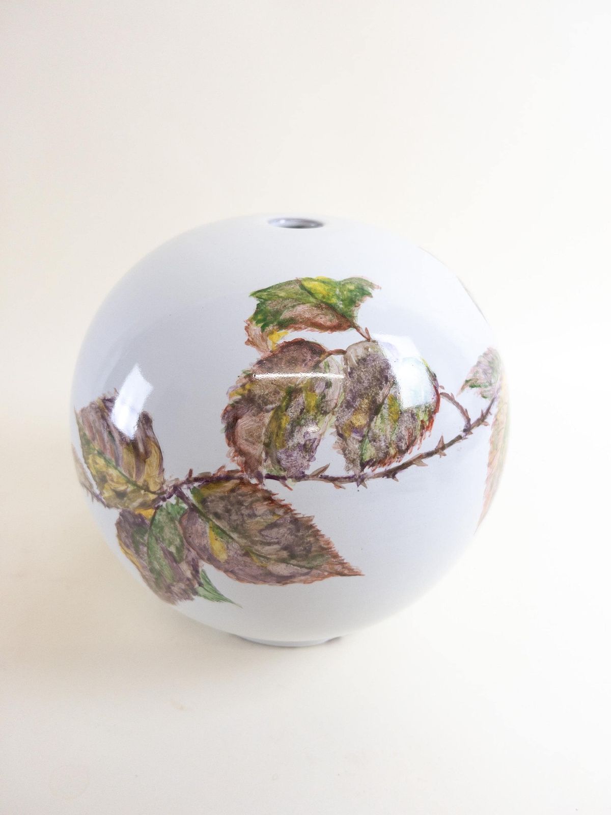 Beautiful Hand Painted 1950s Ball Shaped Lamp Base   Ball Pearl Lamp Base Only photo buy