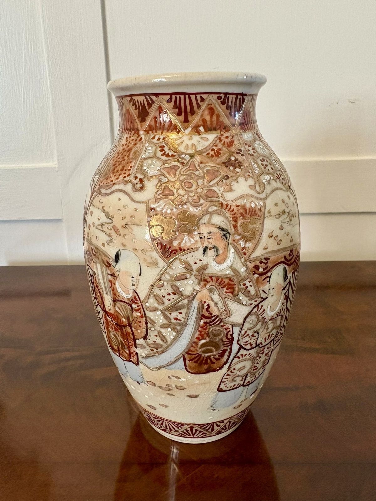 Pair Of Antique Early 20th Century Quality Satsuma Vases photo for sale