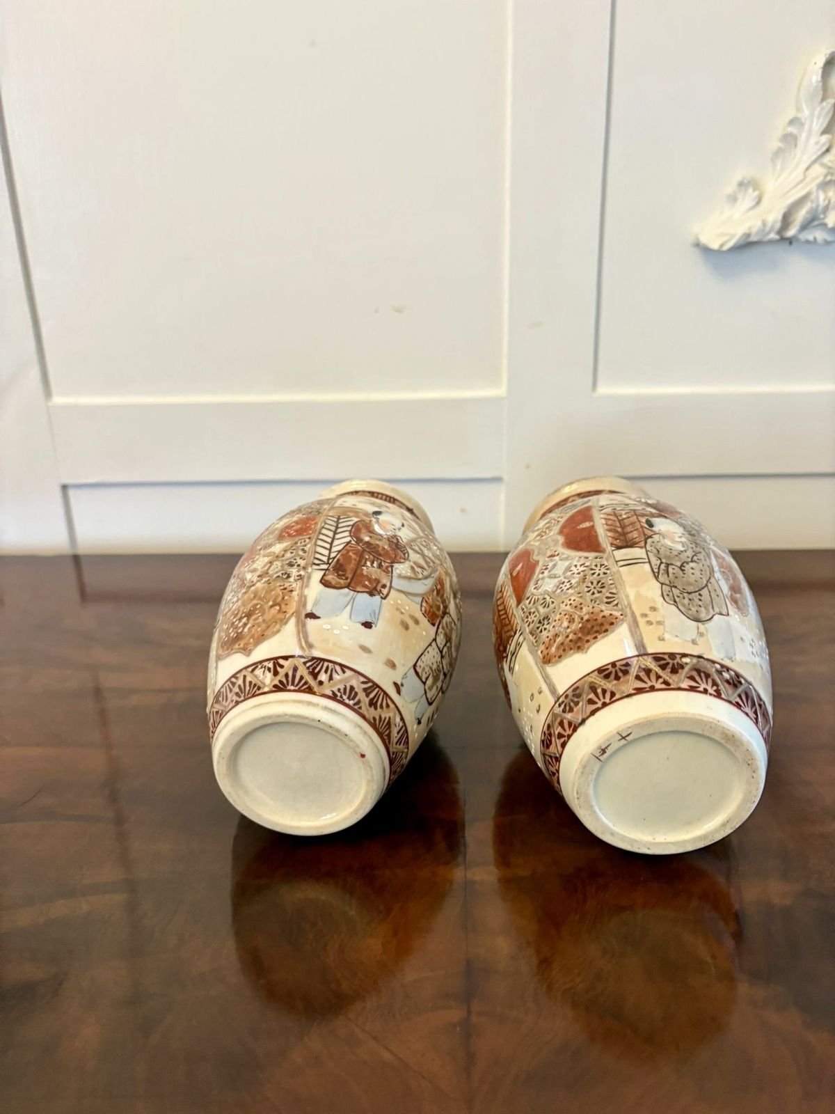 Pair Of Antique Early 20th Century Quality Satsuma Vases photo vinterior