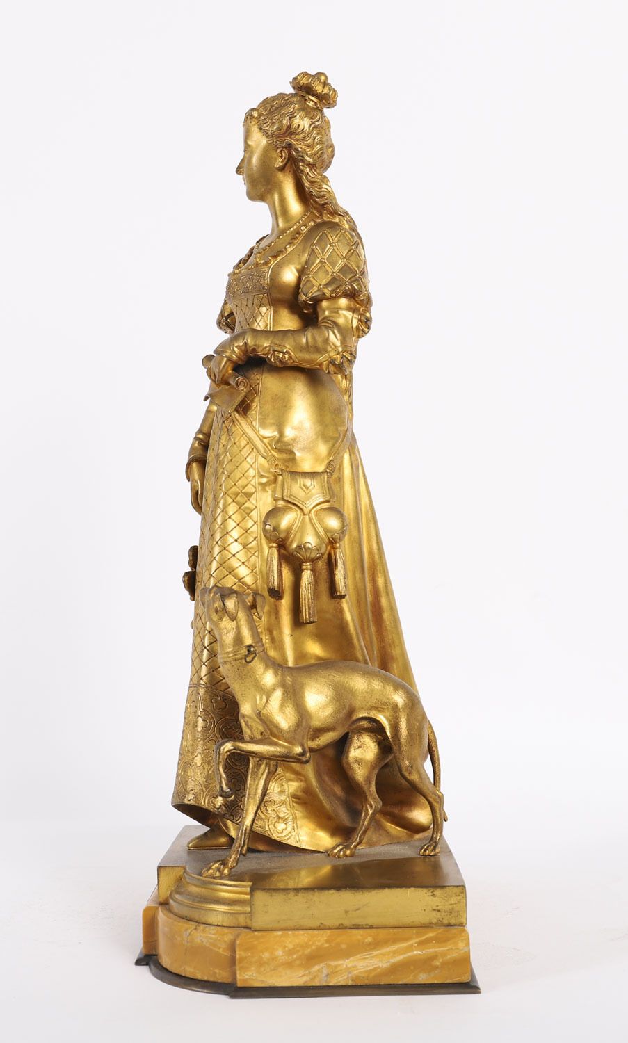Antique Gilt Bronze Sculpture Of Reine Isabella By  Eurotrope Bouret C 1870 photo Art